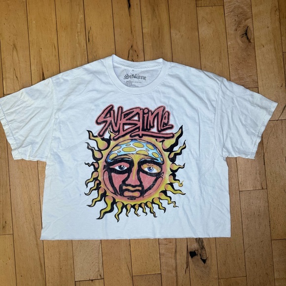 Sublime Sun 40oz To Freedom Logo White  Shirt CA Ska Punk Rock Reggae Size M/L - Picture 1 of 2